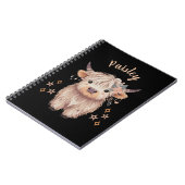 Personalized Cute Highland Cow Notebook Black ノートブック (左側)