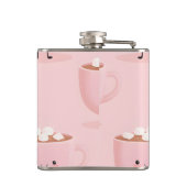 Personalized Cute Hot Cocoa with Marshmallows フラスク (裏面)