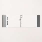 Personalized Cute Initial Name White B;ack Modern  ヨガマット (正面(横))