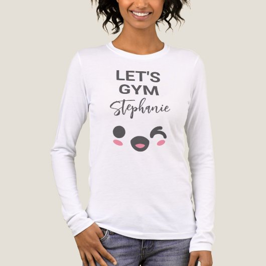 Personalized Cute Kawaii Let's Gym  トライブレンドＴシャツ (正面)