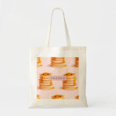 Personalized Cute Kawaii Pancake Stack with Syrup トートバッグ (正面)