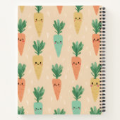 Personalized Cute Kawaii Pastel Carrot Faces  ノートブック (裏面)