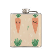 Personalized Cute Kawaii Pastel Carrot Faces  フラスク (裏面)