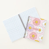 Personalized Cute Kawaii Pastel Daisy Flower Faces ノートブック (内部)