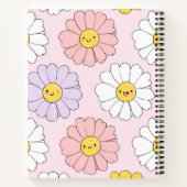 Personalized Cute Kawaii Pastel Daisy Flower Faces ノートブック (裏面)