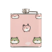 Personalized Cute Kawaii Pastel Frog Design Pink フラスク (裏面)