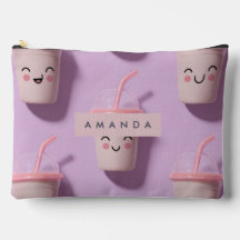 Personalized Cute Kawaii Pastel Smoothie Cup Faces