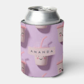 Personalized Cute Kawaii Pastel Smoothie Cup Faces 缶クーラー (缶正面)