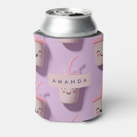 Personalized Cute Kawaii Pastel Smoothie Cup Faces 缶クーラー (缶裏面)