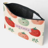 Personalized Cute Kawaii Pastel Tomato Faces  アクセサリーポーチ (見開き)