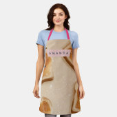 Personalized Cute Kawaii Toast Pattern エプロン (着用した状態)