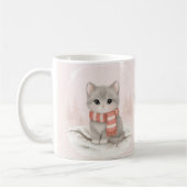 Personalized Cute Kitten Winter Mug コーヒーマグカップ (左)