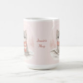 Personalized Cute Kitten Winter Mug コーヒーマグカップ (中央)