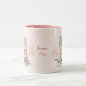 Personalized Cute Kitten Winter Mug ツートーンマグカップ (中央)