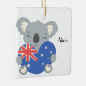 Personalized Cute Koala Australian Christmas セラミックオーナメント (右)