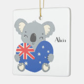 Personalized Cute Koala Australian Christmas セラミックオーナメント (左)