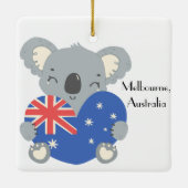Personalized Cute Koala Australian Christmas セラミックオーナメント (裏面)
