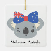 Personalized Cute Koala Australian Christmas セラミックオーナメント (裏面)