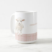 Personalized Cute Lamb Baby Sheep Name Mug コーヒーマグカップ (正面左)