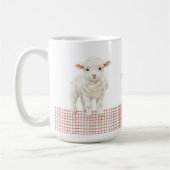 Personalized Cute Lamb Baby Sheep Name Mug コーヒーマグカップ (左)