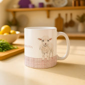 Personalized Cute Lamb Baby Sheep Name Mug コーヒーマグカップ