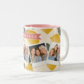 Personalized Cute Lemon Pattern Fresh Summer ツートーンマグカップ (正面右)