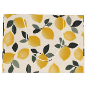 Personalized Cute Lemon Pattern Fresh Summer ラージペーパーバッグ (裏面)