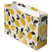 Personalized Cute Lemon Pattern Fresh Summer ラージペーパーバッグ (裏面アングル)