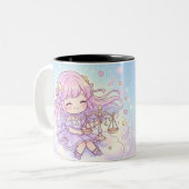 Personalized Cute Libra Zodiac Mug ツートーンマグカップ (正面左)