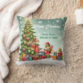 Personalized Cute Little Elf Christmas Photo クッション (ブランケット)