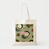 Personalized Cute Matcha Latte Pattern トートバッグ (正面)