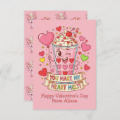 Personalized Cute Milkshake Classroom Valentine (正面/裏面)