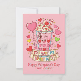 Personalized Cute Milkshake Classroom Valentine