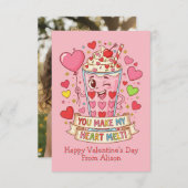 Personalized Cute Milkshake Classroom Valentine (正面/裏面)