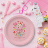 Personalized Cute Milkshake Classroom Valentine ペーパープレート (パーティー)
