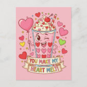Personalized Cute Milkshake Classroom Valentine ポストカード (正面)