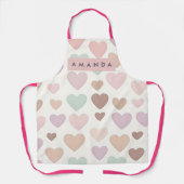 Personalized Cute Minimal Heart Pastel エプロン (正面)