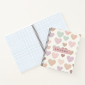 Personalized Cute Minimal Heart Pastel ノートブック (内部)