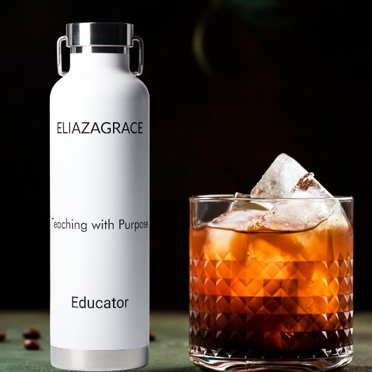 Personalized Cute Name Quote Confident Teacher ウォーターボトル