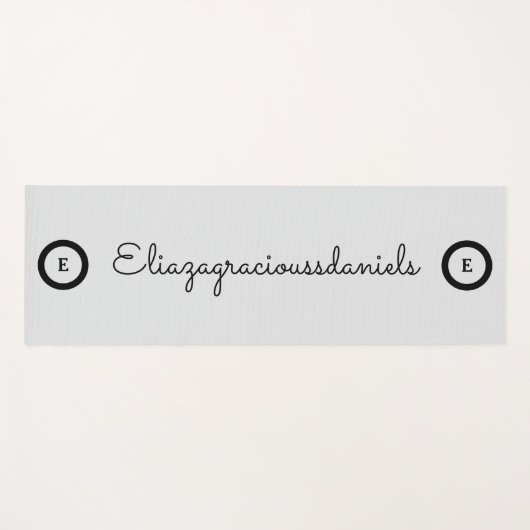 Personalized Cute Name Script And Calligraphy Grey ヨガマット (正面(横))