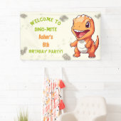 Personalized Cute Orange Dinosaur T-Rex 横断幕 (インサイチュ)