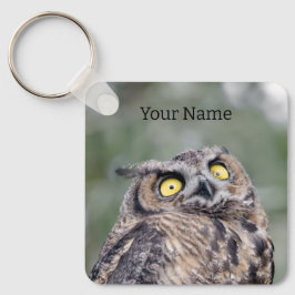 Personalized Cute Owl Keychain - Add Your Name キーホルダー