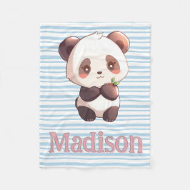 Personalized Cute Panda フリースブランケット