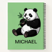 Personalized Cute Panda Bear Greenery Bamboo ノートブック (裏面)