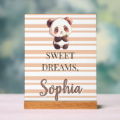 Personalized Cute Panda Sweet Dreams アクリルサイン (ニュートラル)
