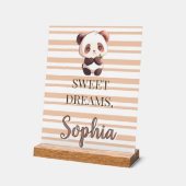 Personalized Cute Panda Sweet Dreams アクリルサイン (傾斜)