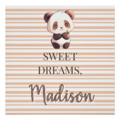 Personalized Cute Panda Sweet Dreams ポスター (正面)