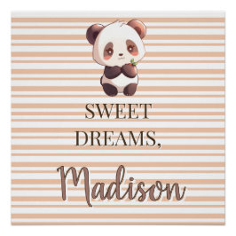 Personalized Cute Panda Sweet Dreams ポスター