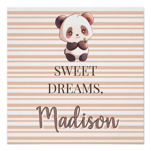Personalized Cute Panda Sweet Dreams ポスター (正面)