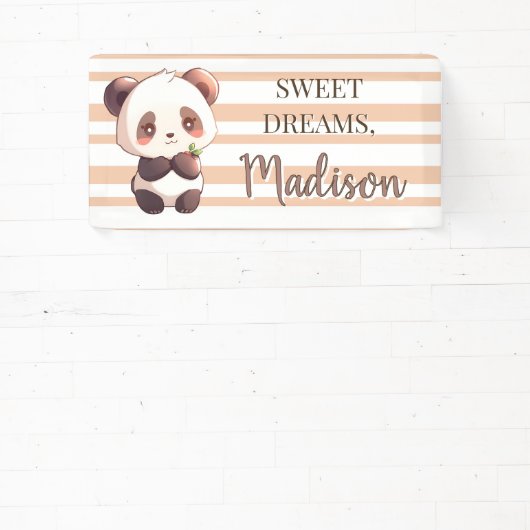 Personalized Cute Panda Sweet Dreams Banner 横断幕 (インサイチュ)